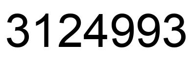 Number 3124993 black image