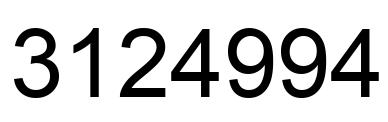 Number 3124994 black image