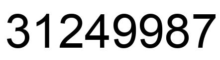Number 31249987 black image