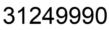 Number 31249990 black image