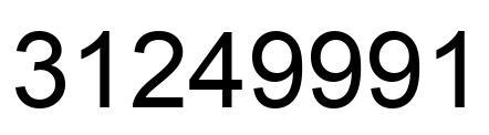 Number 31249991 black image