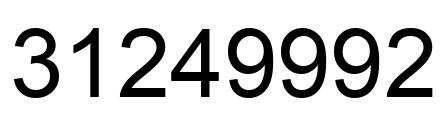 Number 31249992 black image