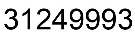 Number 31249993 black image