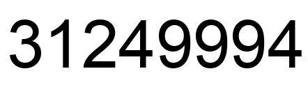 Number 31249994 black image