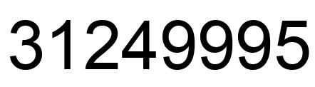 Number 31249995 black image