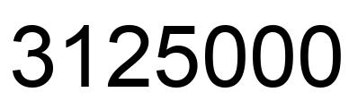 Number 3125000 black image