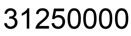 Number 31250000 black image