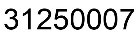 Number 31250007 black image