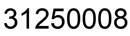 Number 31250008 black image