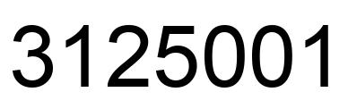 Número 3125001 imagen negro