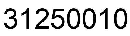 Number 31250010 black image
