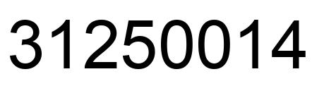 Number 31250014 black image