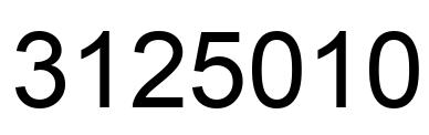 Number 3125010 black image