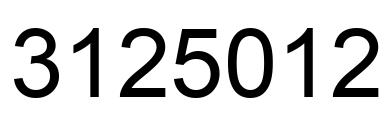 Number 3125012 black image