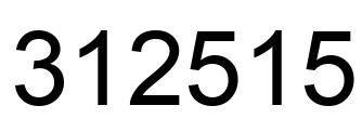 Number 312515 black image