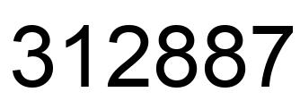 Number 312887 black image
