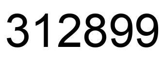 Number 312899 black image