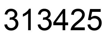 Number 313425 black image