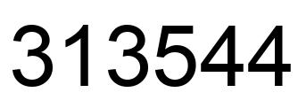 Number 313544 black image