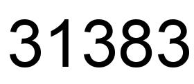 Number 31383 black image