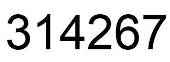 Número 314267 imagen negro