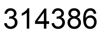 Number 314386 black image