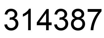 Number 314387 black image