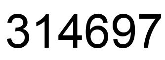 Number 314697 black image