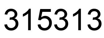 Number 315313 black image