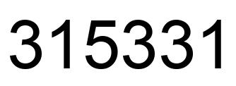 Number 315331 black image