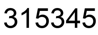 Number 315345 black image