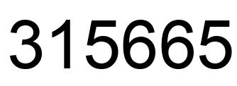 Number 315665 black image