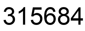 Number 315684 black image