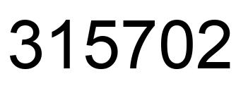 Number 315702 black image