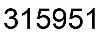 Number 315951 black image