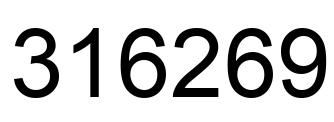 Number 316269 black image