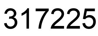 Number 317225 black image
