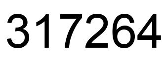 Number 317264 black image