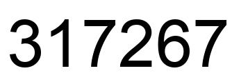 Number 317267 black image