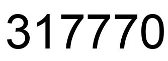 Number 317770 black image