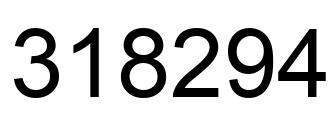 Number 318294 black image