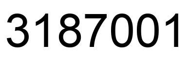 Number 3187001 black image