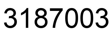 Number 3187003 black image