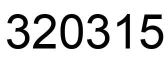 Number 320315 black image