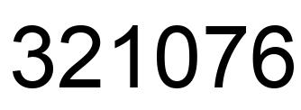 Number 321076 black image