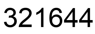Number 321644 black image