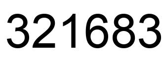 Number 321683 black image