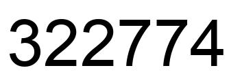 Number 322774 black image