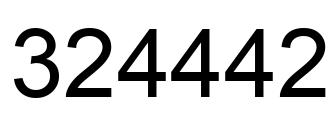 Number 324442 black image