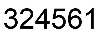 Number 324561 black image